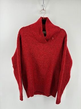 Vintage 85% Wool Blend L.L. Bean Vibrant Red Knit Sweater